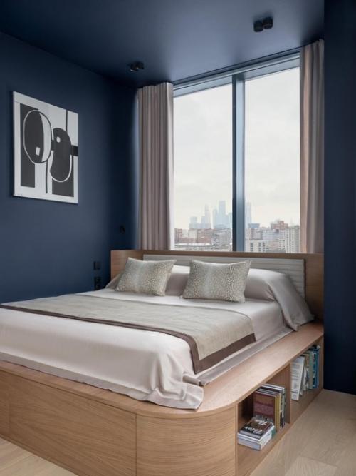 Реализованный интерьер двухуровневой квартиры в Москве с винтовой лестницей. 02