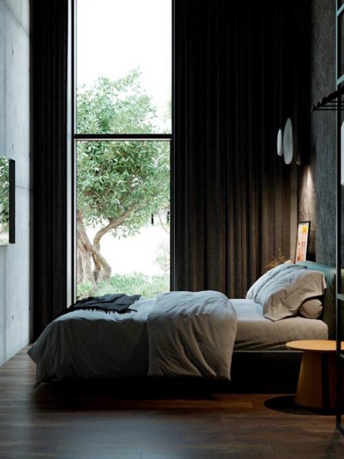 Гостевая спальня с проекта дома из бетона в Питере. 03