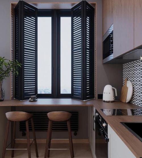 Перепланировка и стильный дизайн кухни площадью 5. 4 кв. 02