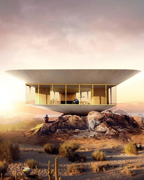 Одноэтажный дом с панорамным видом на море был спроектирован с учетом сезонного отдыха и отдыха в загородной местности. 01