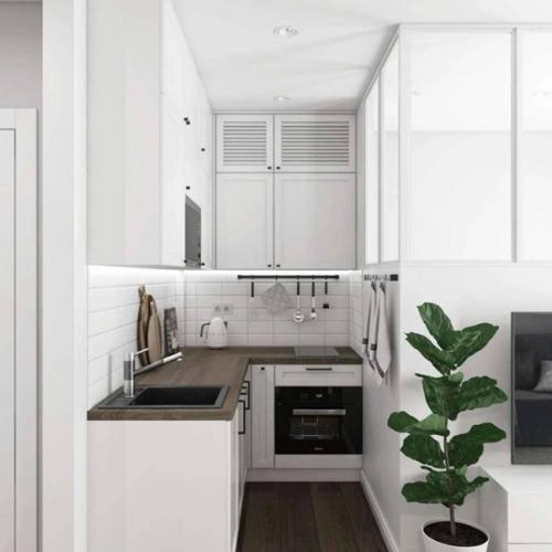 Светлая квартира - студия в скандинавском стиле. 05