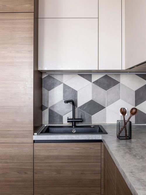 Интерьер кухни - гостиной в современном стиле. 01