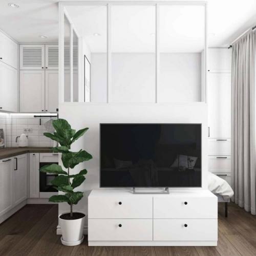 Светлая квартира - студия в скандинавском стиле. 02