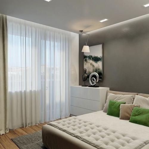 Проект квартиры - студи с зонированием на спальную и гостиную. 04