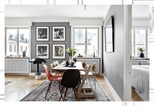 Скандинавский дом в сером цвете с яркими деталями. 05