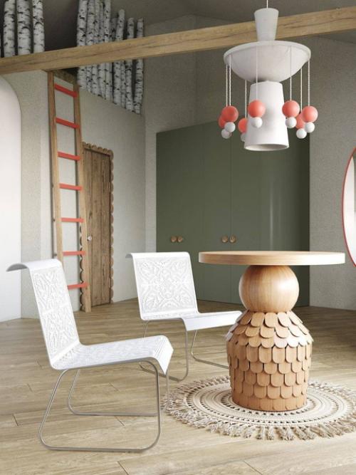 Русский стиль в интерьере гостевого дома: новгородская архитектура, окружающие поселение леса и поля, текстуры, переплетения и узоры. 08