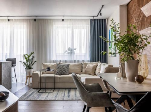 Интерьер кухни - гостиной в современном стиле. 03