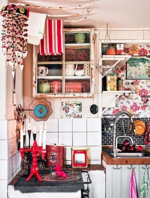 Интерьер кухни в стиле бохо. 07