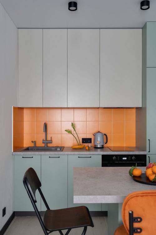 Цветной интерьер 1-комнатной квартиры 40 м 2 в ЖК красноказарменная 15 в Москве. 04