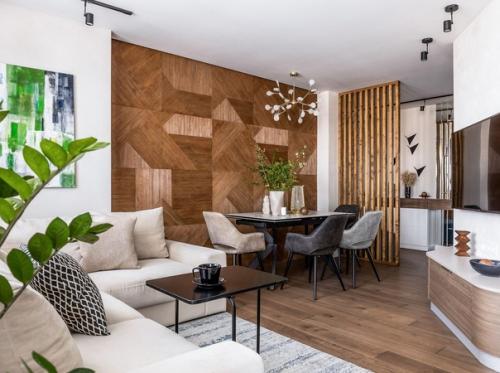 Интерьер кухни - гостиной в современном стиле. 04