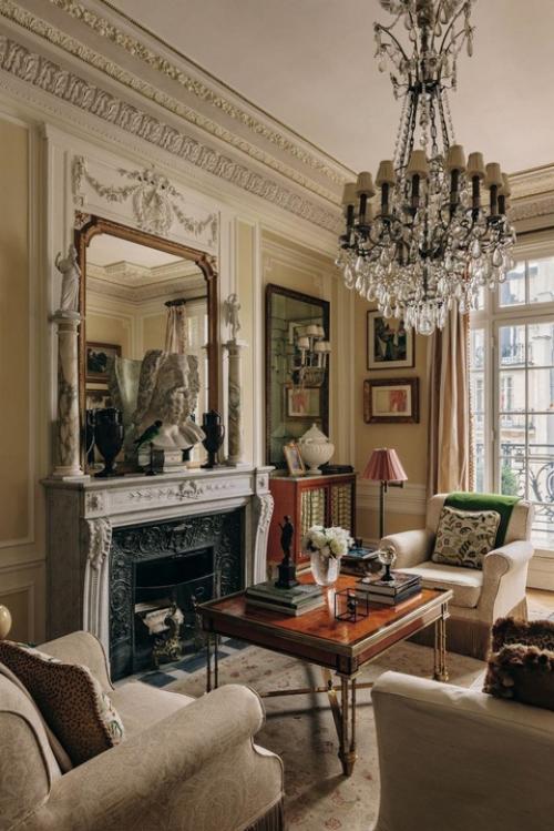 Очарование английского загородного стиля и французская изысканность в интерьере парижской квартиры. 05