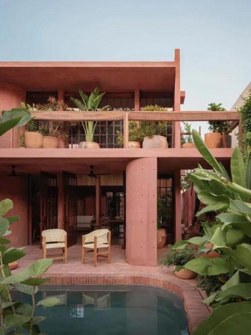 Красный дом в Мексике: архитектура, вписанная в природу. 01