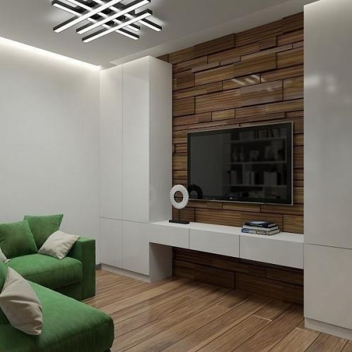 Проект квартиры - студи с зонированием на спальную и гостиную. 02