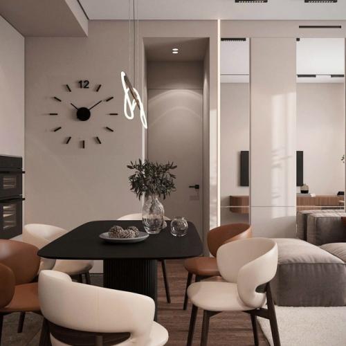 Энергичная гостиная с теплом дерева. 06