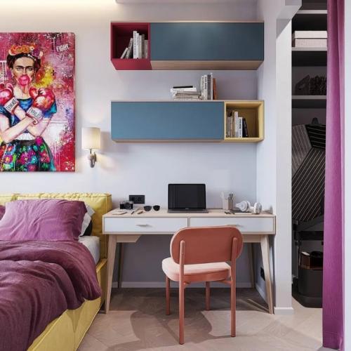 Яркий интерьер небольшой квартиры. 08