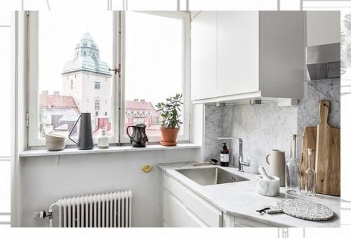 Скандинавский дом в сером цвете с яркими деталями. 07