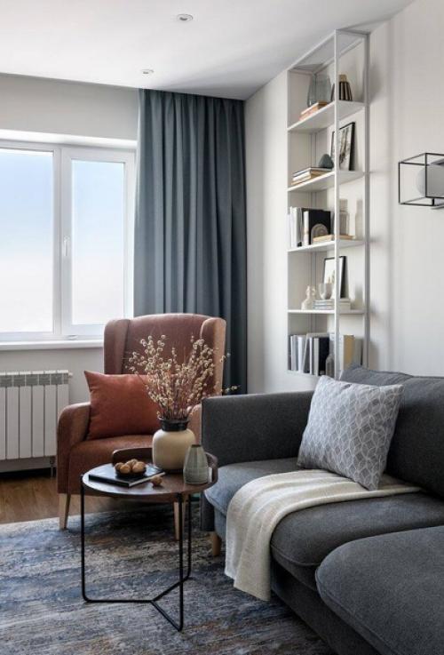 Интерьер квартиры.  Дизайнеры успешно разработали современный интерьер, который не только функционален, но и создает уютную и комфортную обстановку. 06