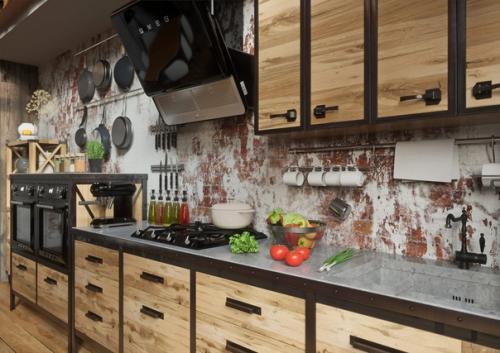 Современный лофт в интерьере кухни. 03 Современный лофт в интерьере кухни. 03