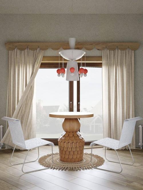 Русский стиль в интерьере гостевого дома: новгородская архитектура, окружающие поселение леса и поля, текстуры, переплетения и узоры. 03