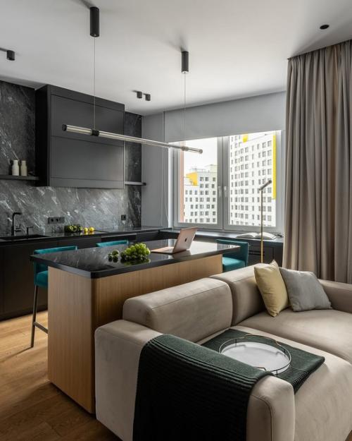 Интерьер квартиры для студента, где нет ничего лишнего. 03