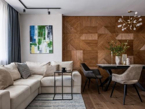 Интерьер кухни - гостиной в современном стиле. 05