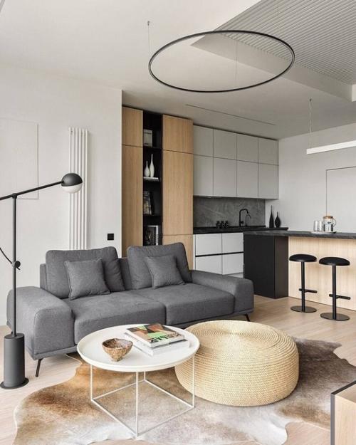 В этом проекте представлен интерьер просторной квартиры в едином цветовом решении. 01