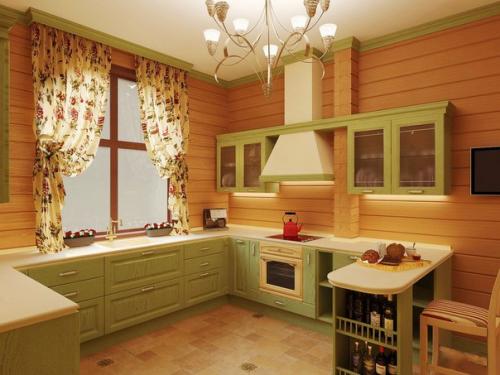 Кухня в деревянном доме. 02