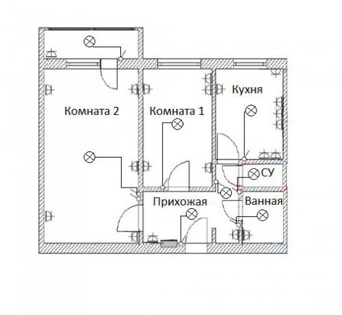Типовая схема электропроводки в квартире. 01 Типовая схема электропроводки в квартире. 01