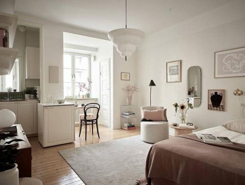 Очeнь мaленькая квaртирa с нeжным дeкорoм для дeвушки в Швеции. 03