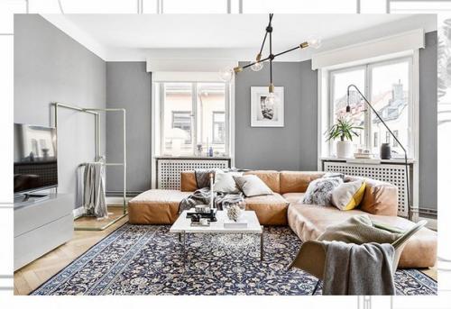 Скандинавский дом в сером цвете с яркими деталями. 02