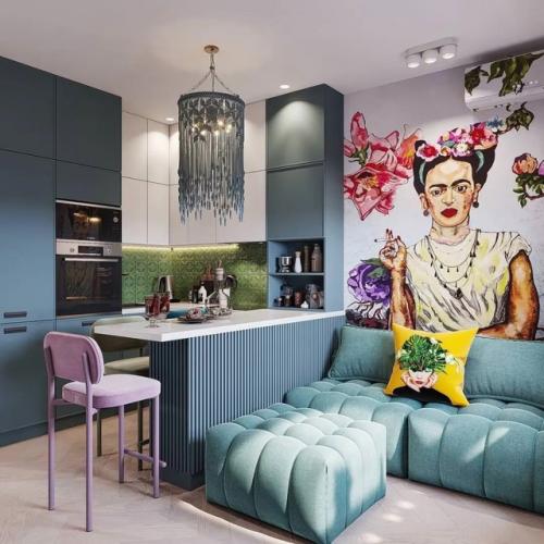 Яркий интерьер небольшой квартиры. 02