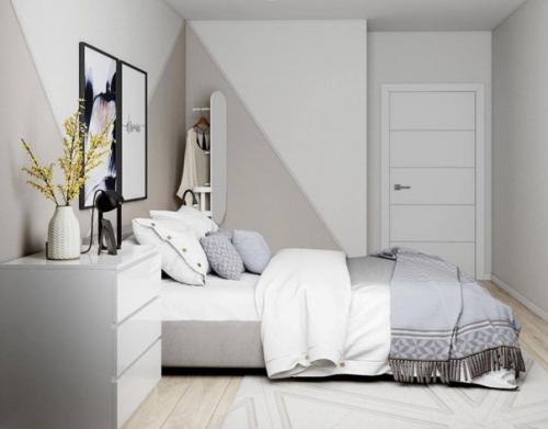 Лаконичный дизайн проект спальной комнаты в современном стиле. 02