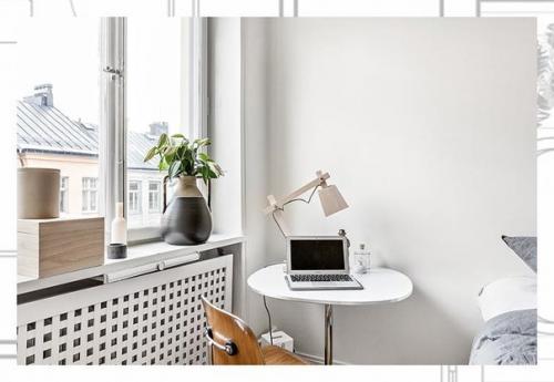 Скандинавский дом в сером цвете с яркими деталями. 09