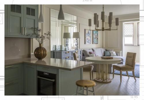 В дизайне интерьера квартир современная классика предполагает зонирование с выделением одного большого помещения - гостиной. 04