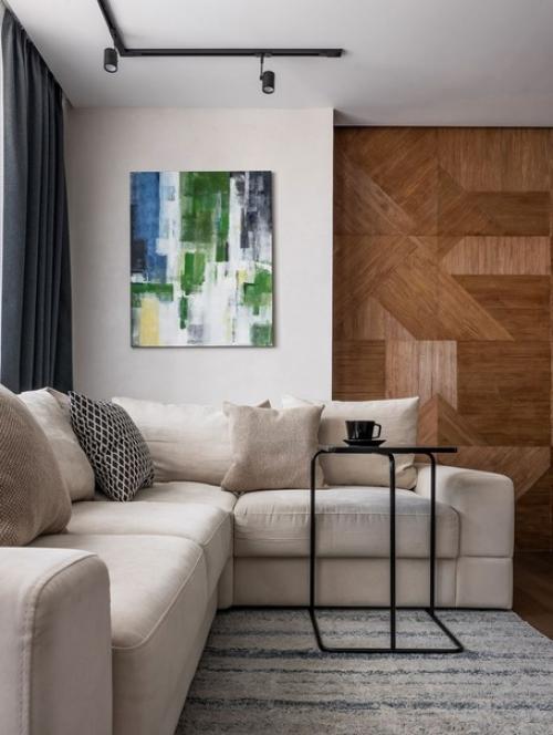 Интерьер кухни - гостиной в современном стиле. 06