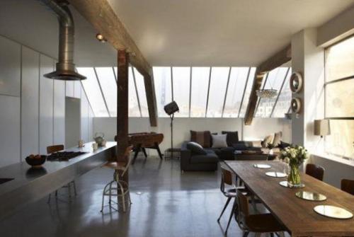 Логика дизайна кухни в стиле лофт: кирпич, бетон и медные трубы. 03