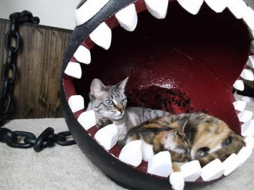 Кровать для кошки в стиле монстра из марио. 07