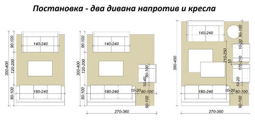 Как расставить диван и кресла в ГОСТИНОЙ? 04