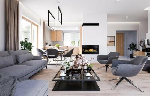 Эскизный проект стильного одноэтажного дома с гаражом. 09 Эскизный проект стильного одноэтажного дома с гаражом. 09