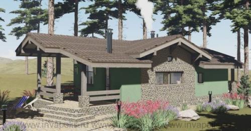 Майкоп - маленький дом из газобетона, с панорамным окном гостиной, для семейной пары архитектурного бюро инваполис. 04