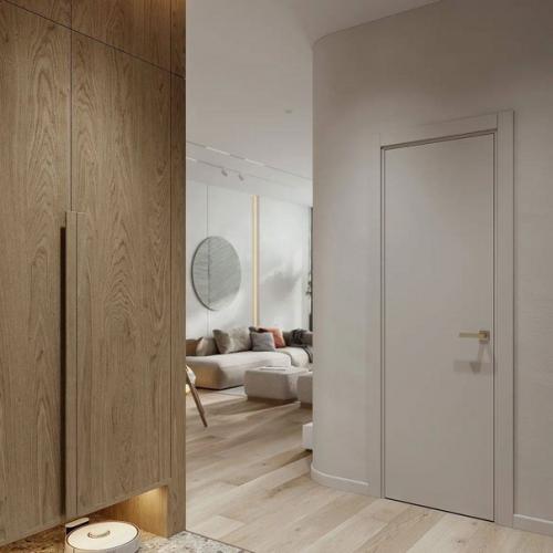 Кадры прихожей и кухни - гостиной в современном стиле. 01