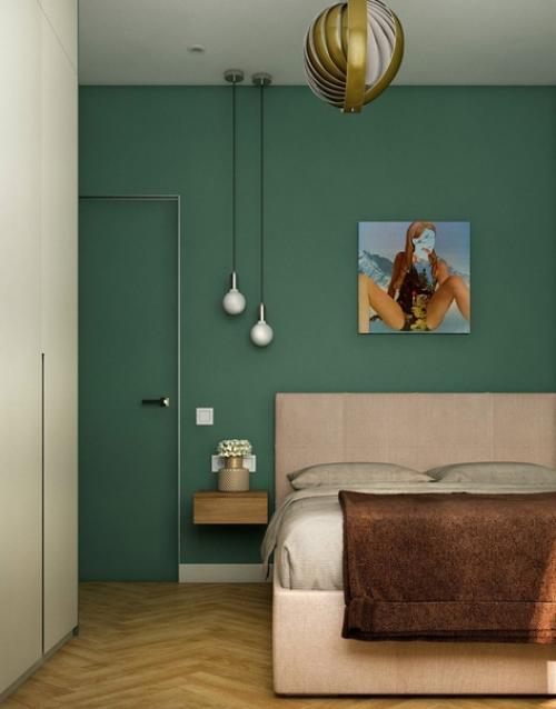 Красивая цветовая гамма с благородными оттенками в интерьере двухкомнатной квартиры. 06