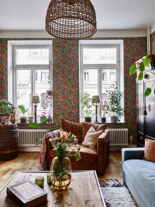 Квартира любителей цветочных мотивов и винтажных деталей. 02