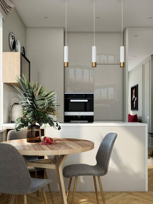 Красивая цветовая гамма с благородными оттенками в интерьере двухкомнатной квартиры. 01