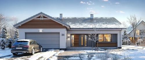 Эскизный проект стильного одноэтажного дома с гаражом. 01 Эскизный проект стильного одноэтажного дома с гаражом. 01