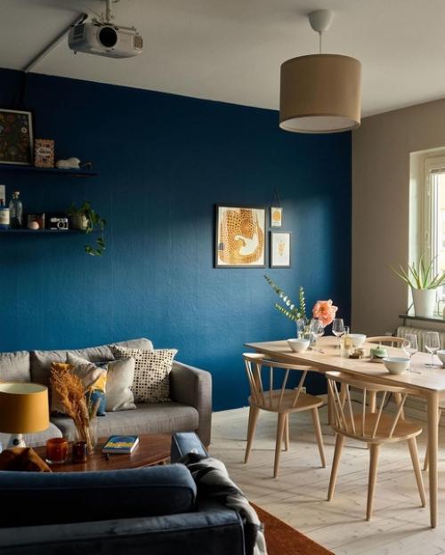 Небесно-голубая кухня очаровательна. 03