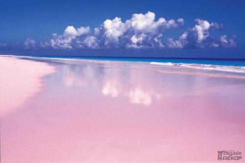 Один из самых красивых пляжей мира: Pink Sands Beach, остров харбор, багамские острова.