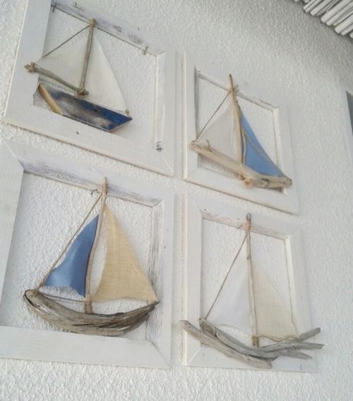 Кораблики из палочек и дощечек, вынесенных на берег, можно сделать вместе с детьми. 04