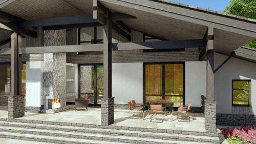 Эскизный проект большого одноэтажного дома. 09