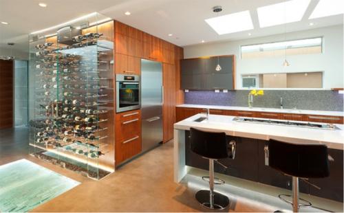 Полки для вина на кухне. 05